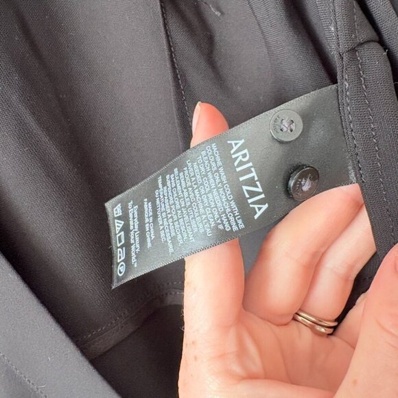 Aritzia Babaton Petra Wrap Tie Midi Dress Matte Satin Black Size Medium - Picture 9 of 10